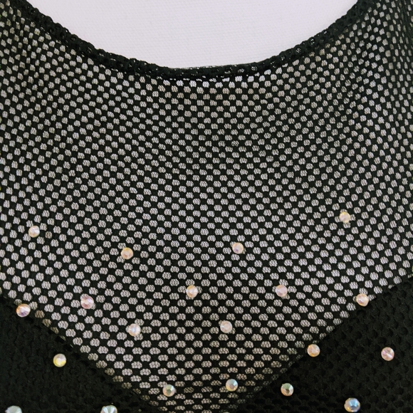 Black Fishnet Mesh Dress w Rhinestones - Picture 5 of 6